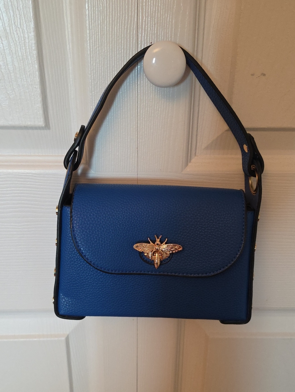 NEW Designer Shoulder Bag with Gold Bee Accent